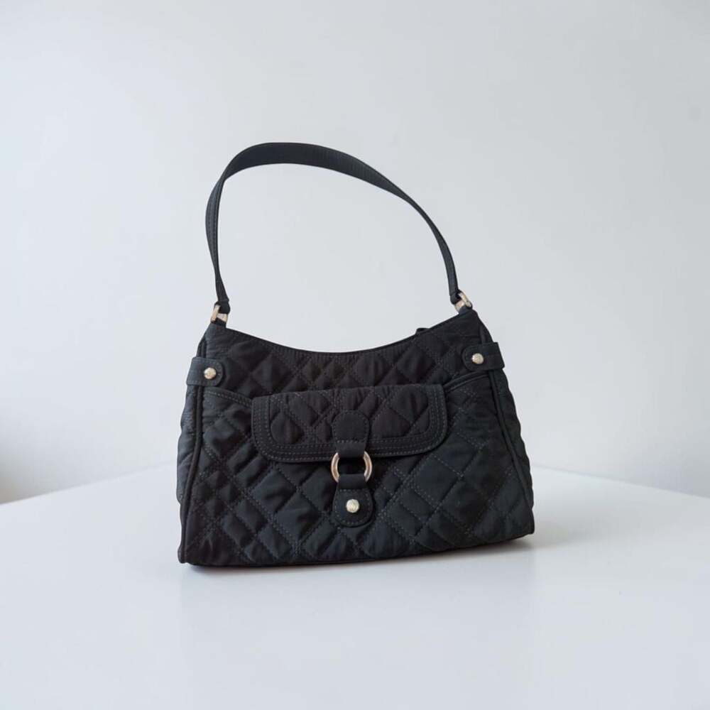 Vera Bradley Black Quilted Microfiber shoulder bag purse